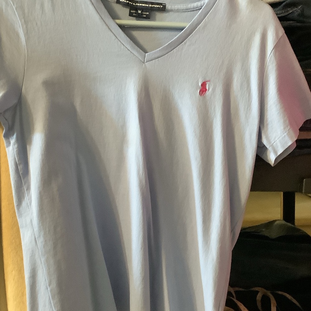 Ralph Lauren Light Blue V-Neck Tee‎